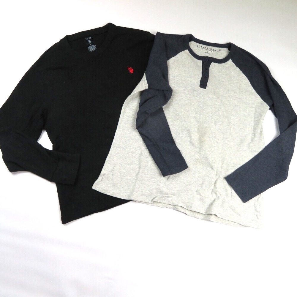 Lot of 2 men waffled lounging / sleepwear tops Size L